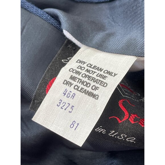 Vintage 70s Craig Scott Blazer Jacket Size 46R Double Button Blue Gold Business - Picture 6 of 8